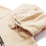 W Essentiels Hoodie Ecume Mid Logo Tan - Image 4