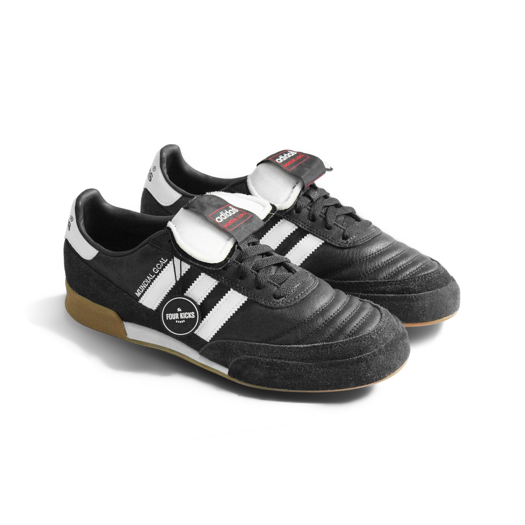 2175 (1) Adidas Mundial Goal Soccer Black White Gum Mens 019310 - Gambar 1