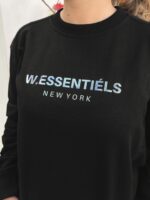 W Essentiels Crewneck Lee Plissement Noir Black - Gambar 3