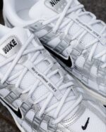 Nike P-6000 White Metallic Silver Flat Silver Black Unisex CD6404 105 - Gambar 4