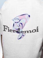 Fier De Moi T-shirt Glass Flower Tee Short Sleeve White - Gambar 5