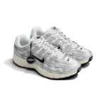 Nike P-6000 White Metallic Silver Flat Silver Black Unisex CD6404 105