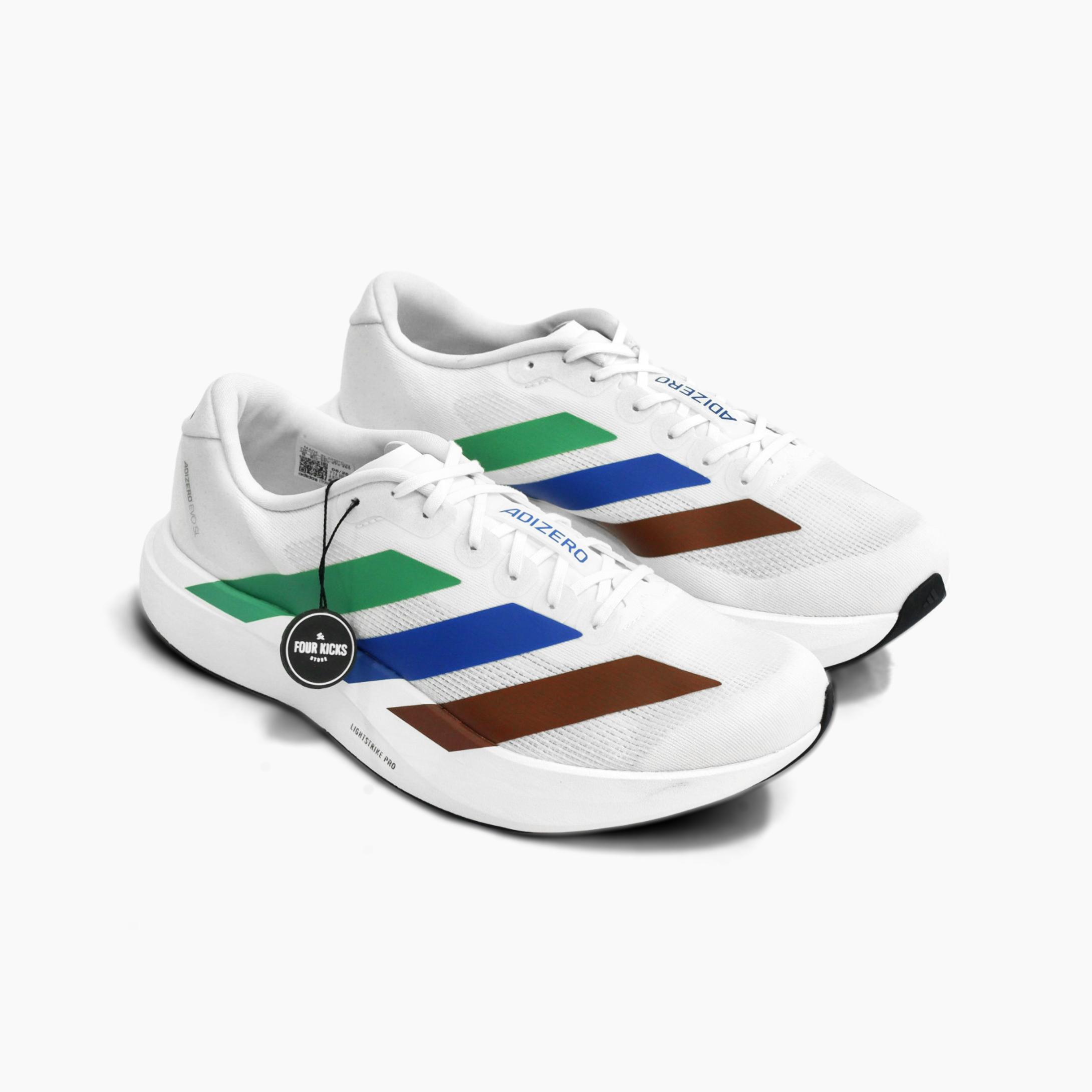 96809d0e7fd74b27ac6ecd8eb2136643~tplv-aphluv4xwc-origin-jpeg Adidas Adizero Evo SL Pharrell Humanrace White Green Blue Unisex KI3393 - Gambar 1