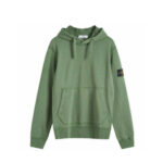 Stone Island Hoodie Fleece Garment Dyed Sage Green - Gambar 2