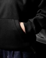 W Essentiels Hoodie Label Bleu Affinity REF-7311 Zero Black - Gambar 7