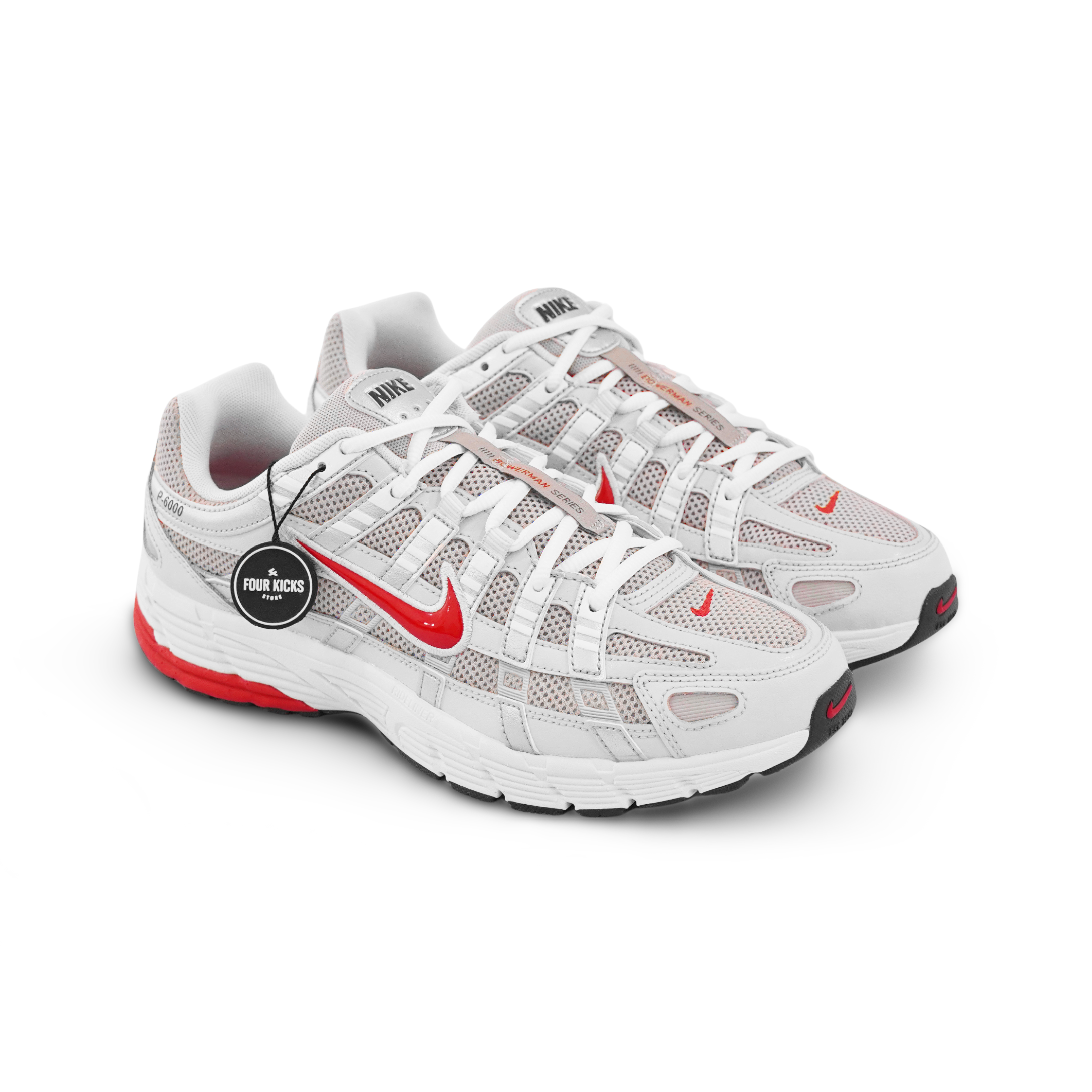 Nike Lifestyle Shoes P-6000 Grey Fire Red Mens CD6404 027 (1) Nike P-6000 Grey Fire Red Mens CD6404 027 - Gambar 1
