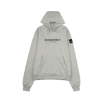 W Essentiels Hoodie Ecume Oversize Mid Logo Misty Grey