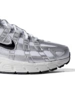 Nike P-6000 White Metallic Silver Flat Silver Black Unisex CD6404 105 - Gambar 9