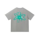 Fier De Moi T-Shirt Flower Back Printing Short Sleeve Grey V2
