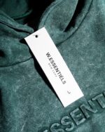 W Essentiels Hoodie Wash Label Bleu Affinity Ref-7326 Emerald Isle Forest Green - Gambar 5