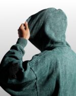 W Essentiels Hoodie Wash Label Bleu Affinity Ref-7326 Emerald Isle Forest Green - Gambar 3