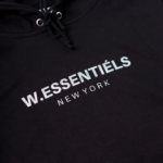W Essentiels Hoodie Oversize Le Plissement Noir Black - Gambar 3