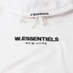 W Essentiels Hoodie Ecume Mid Logo White - Image 4