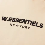 W Essentiels Hoodie Ecume Mid Logo Tan - Image 5