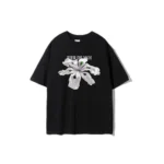 Fier De Moi Tshirt Steel Iris Front Printing Short Sleeve Black