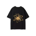 Fier De Moi Tshirt Flower Back Printing Short Sleeve Black