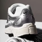 Nike P-6000 White Metallic Silver Flat Silver Black Unisex CD6404 105 - Image 2