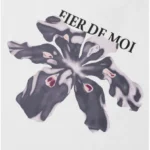 Fier De Moi T-shirt Steel Iris Front Printing Short Sleeve White - Image 4