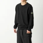 Stone Island Crewneck Sweatshirt Compass Patch Black - Image 3