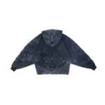 W Essentiels Hoodie Les Roanne Type-03 Distressed All Over Embroidery Navy - Image 6