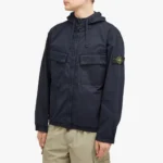 Stone Island Hoodie Jacket Supima Cotton Twill Stretch Navy - Image 3