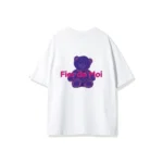 Fier De Moi T-shirt Purple Bear Short Sleeve White