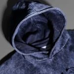 W Essentiels Hoodie Les Roanne Type-03 Distressed All Over Embroidery Navy - Image 5