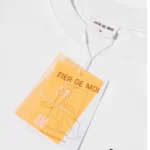 Fier De Moi T-shirt Flower 24SS Back Printing Short Sleeve White - Image 5