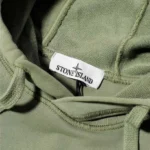 Stone Island Hoodie Fleece Garment Dyed Sage Green - Image 5