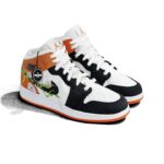 Nike Air Jordan 1 Mid Se White Black Orange Floral GS DQ8390-100