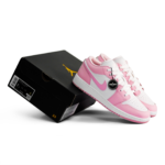 Nike Air Jordan 1 Low Medium Soft Pink White GS 553560 614 - Gambar 2