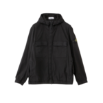 Stone Island Hoodie Jacket Stretch Cotton Twill-TC Black Unisex