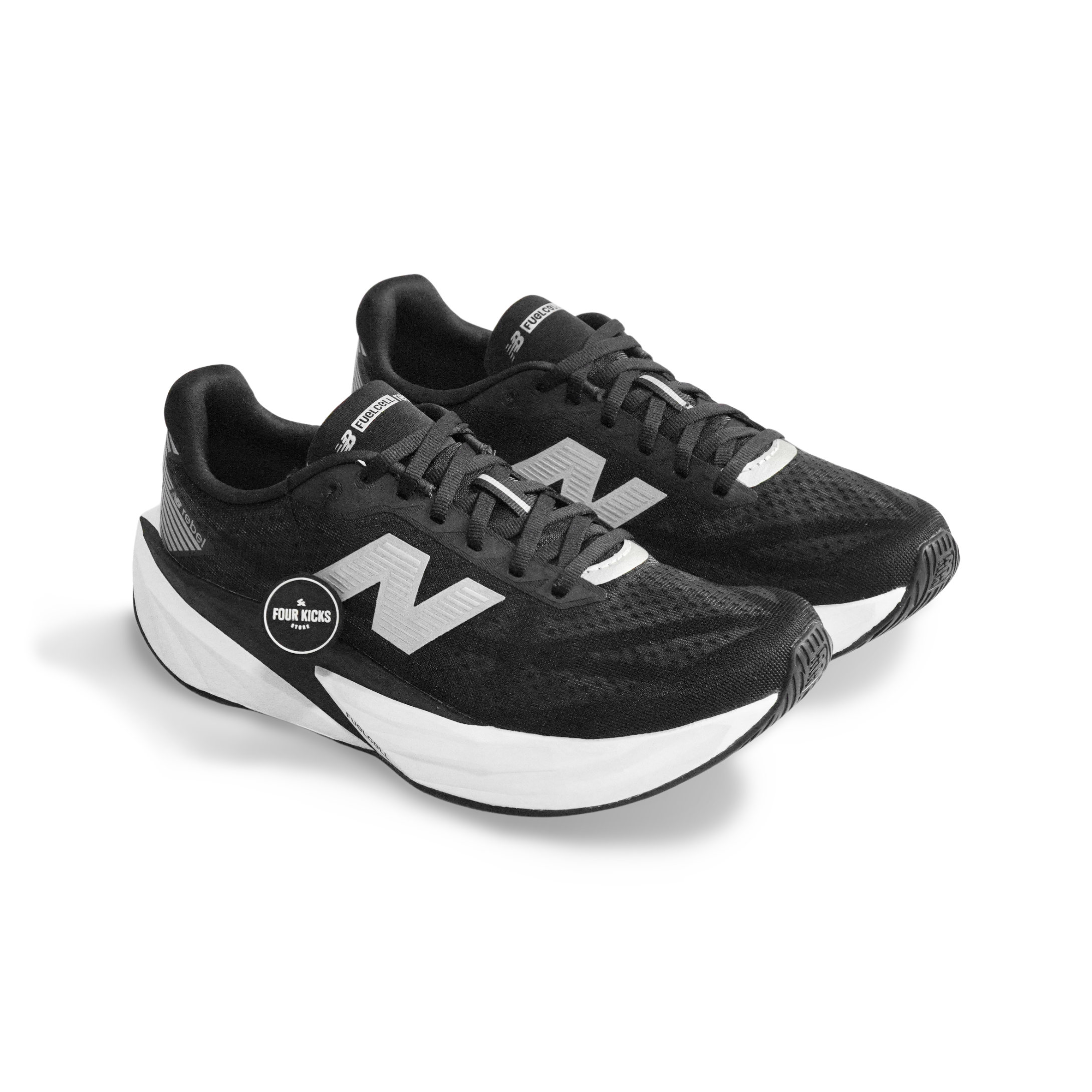 New Balance Running Shoes FuelCell Rebel v5 Black Silver White Mens MFCXLO5 (2) New Balance FuelCell Rebel v5 Black Silver White Mens MFCXLO5 - Gambar 1