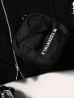 W Essentiels Hoodie Zip Gregoire W / Applique Noir Black - Gambar 7