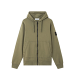 Stone Island Zip-Up Hoodie Fleece Sage Green