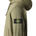 Stone Island Zip-Up Hoodie Fleece Sage Green - Gambar 3