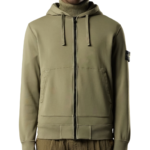 Stone Island Zip-Up Hoodie Fleece Sage Green - Gambar 6